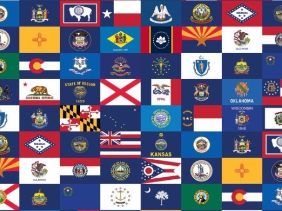 50 state flags in a grid