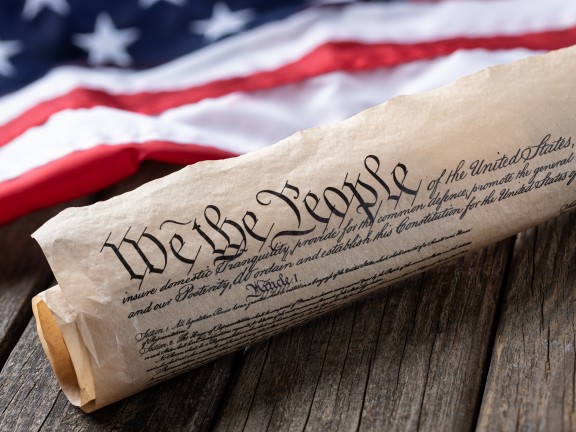 We the People against American flag iStock image