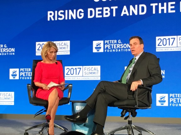 Senator Warner speaks with CNN’s Dana Bash at the Peter G. Peterson Foundation’s 2017 Fiscal Summit Senator Warner speaks with CNN’s Dana Bash at the Peter G. Peterson Foundation’s 2017 Fiscal Summit