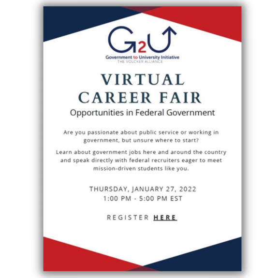 G2U Virtual Career Fair Flyer