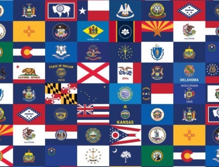 50 state flags in a grid