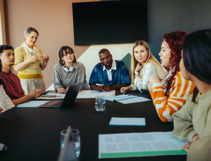 students in discussion
